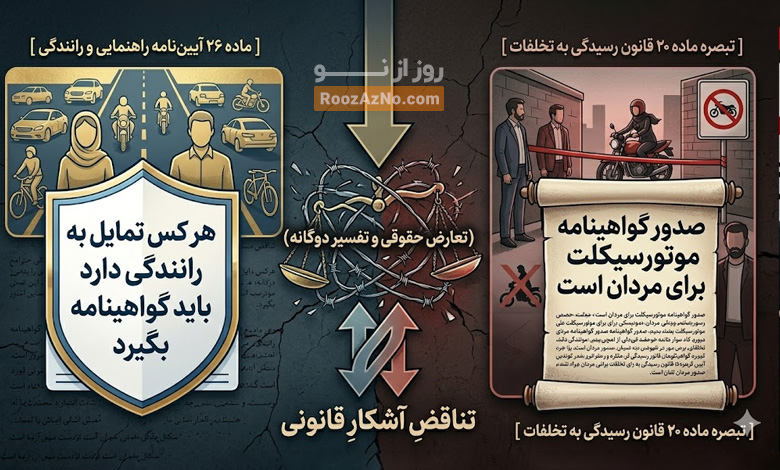 ماده ۲۶ آیین‌نامه راهنمایی و رانندگی در برابر تبصره ماده ۲۰